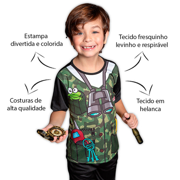 Fantasia Aventureiro Infantil Menino Explorador Safari