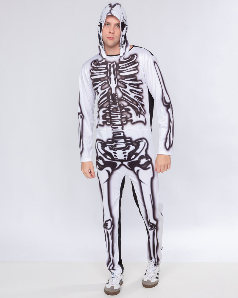 Fantasia Esqueleto Branco Luxo Adulto Masculino
