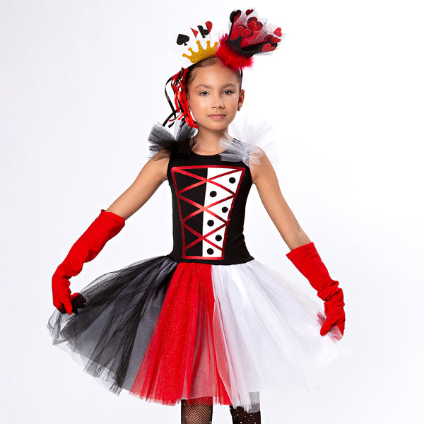 Fantasia Dama De Copas Infantil Mally Rainha Má + Brinde Halloween