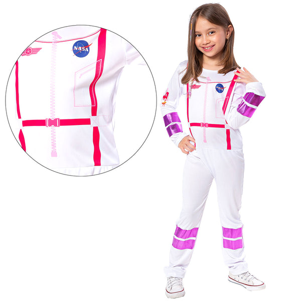 Fantasia Astronauta Luxo Infantil Menina Macacão Profissão
