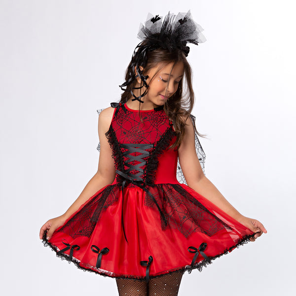 Fantasia Infantil Dama das Teias Vidya Festa Halloween