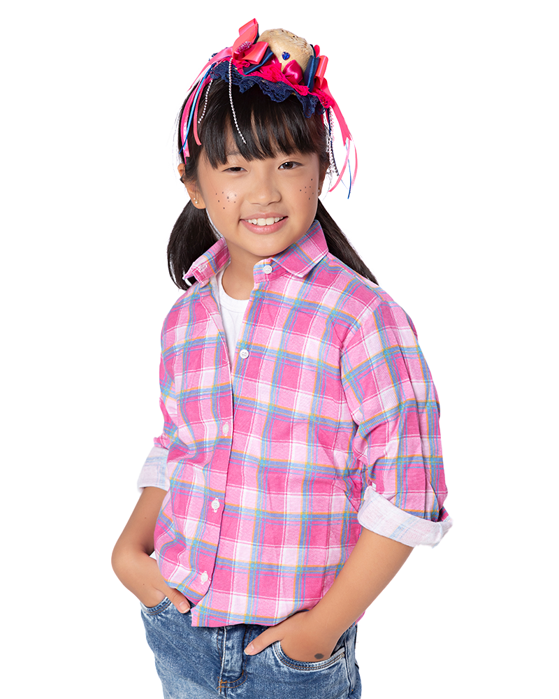 Camisa Xadrez Flanelada Rosa com Turquesa