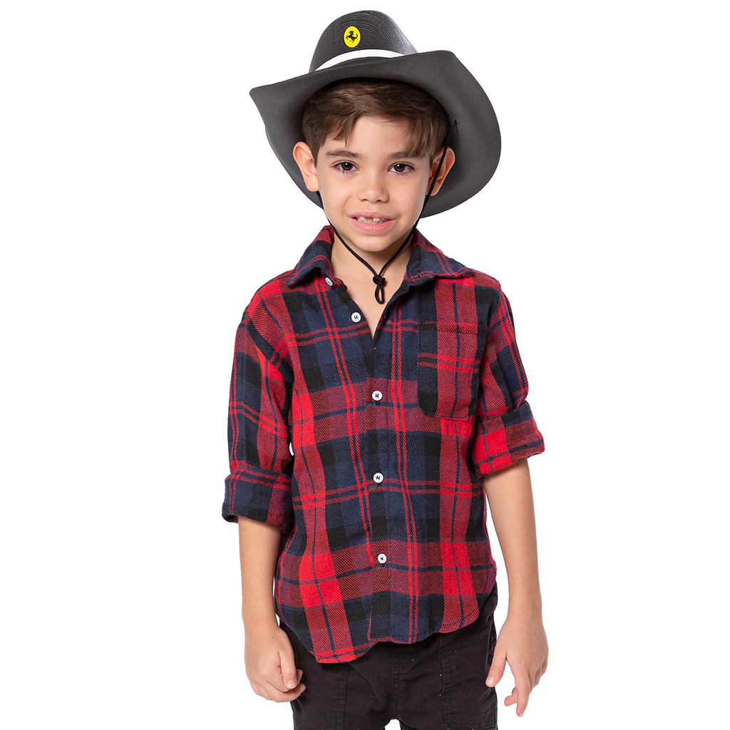 Camisa Xadrez Flanelada Vermelho e Azul