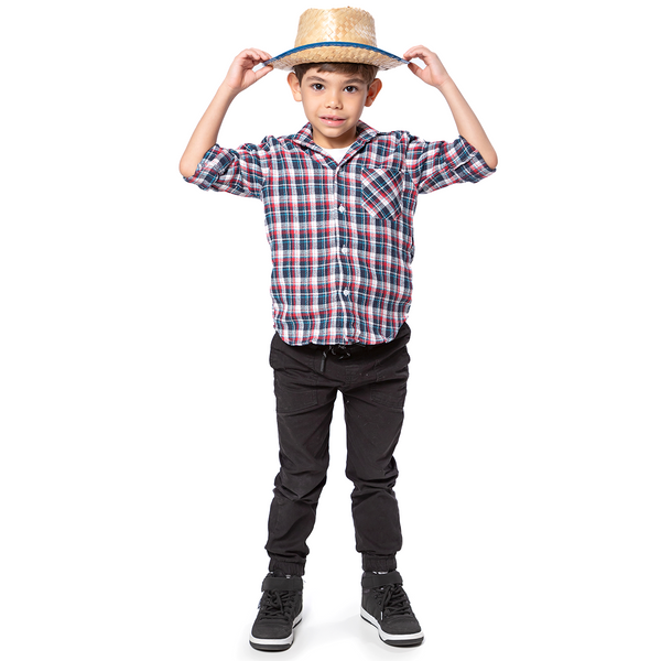 Camisa Xadrez Flanelada  Azul E Branco