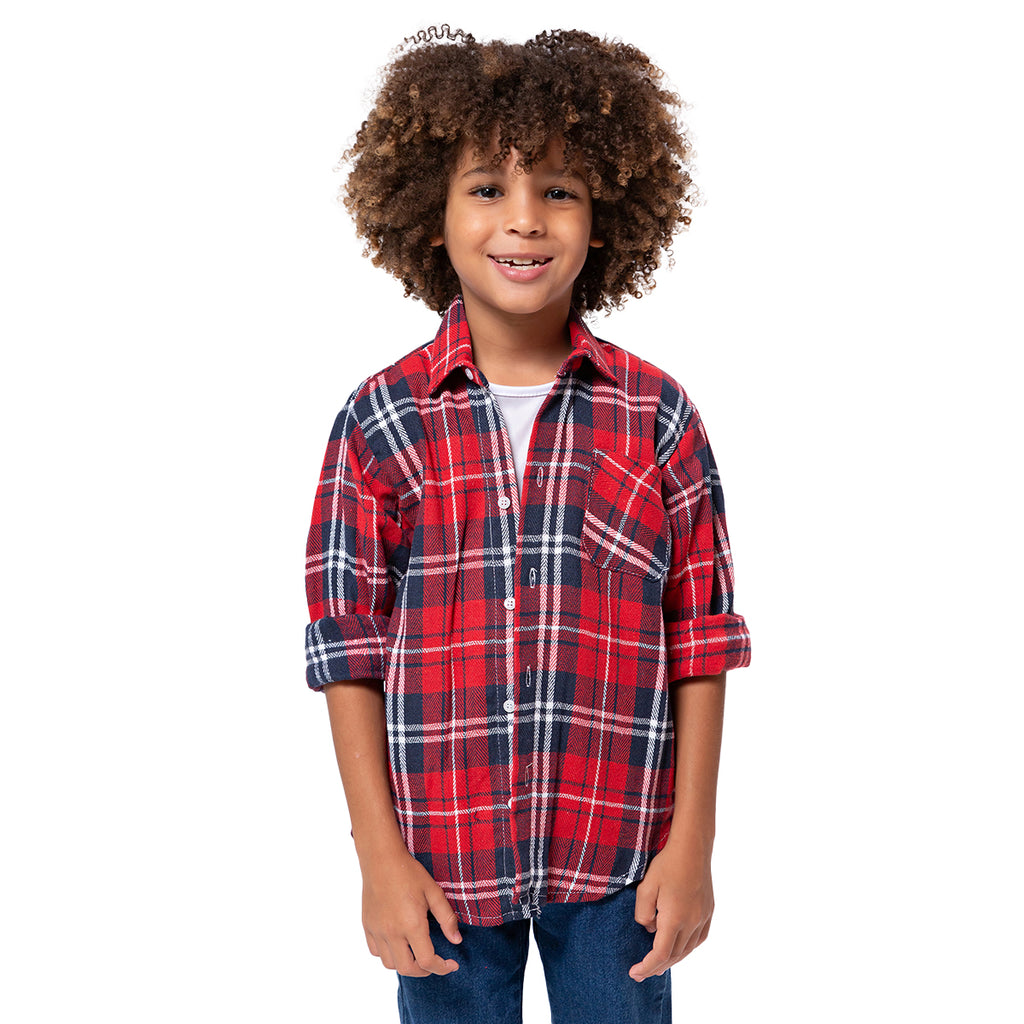 Camisa Xadrez Flanelada Azul Marinho