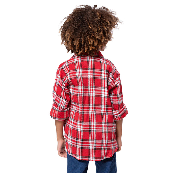 Camisa Xadrez Flanelada Vermelho e Branco