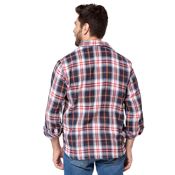 Camisa Xadrez Flanelada Azul E Amarelo