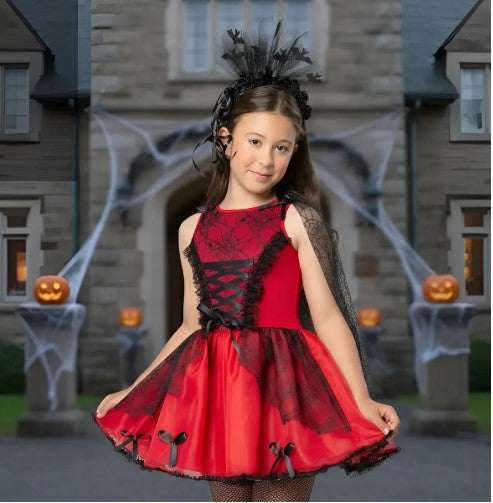Fantasia Infantil Dama das Teias Vidya Festa Halloween