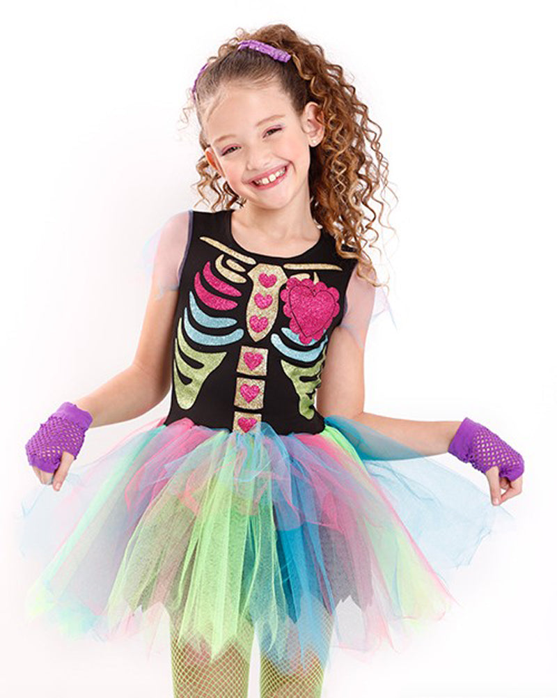 Fantasia Infantil Vestido Esqueleta Florentina