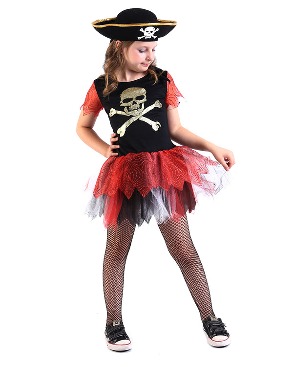 Fantasia Infantil Vestido Caveira Pirata Kira