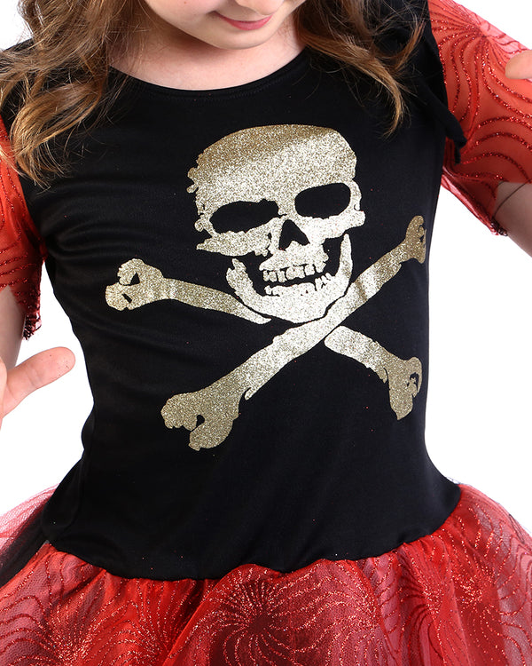 Fantasia Infantil Vestido Caveira Pirata Kira