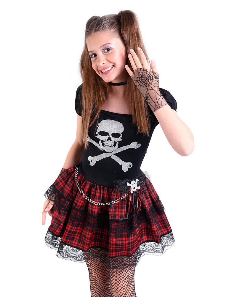 Fantasia Infantil Vestido Caveira Pirata Trip