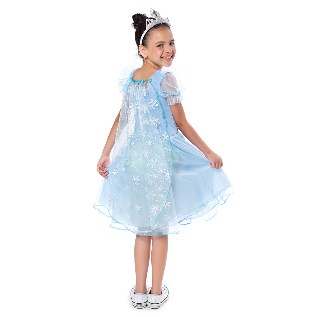 Fantasia Princesa do Gelo Clássica Luxo Infantil com Capa