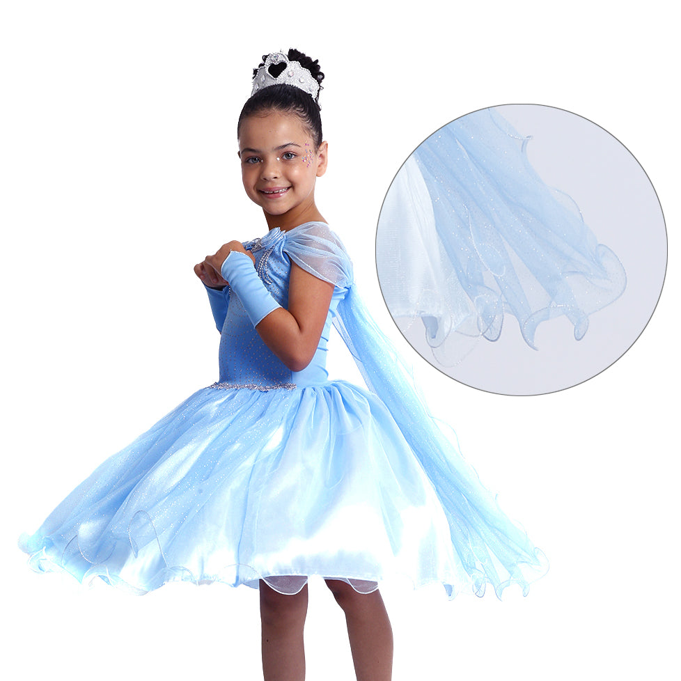 Fantasia Princesa do Gelo Infantil Super Luxo Capa