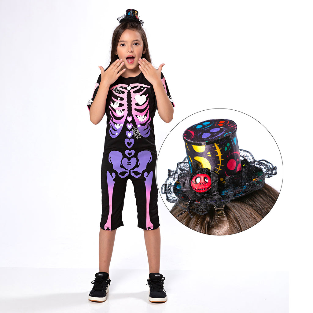 Fantasia Esqueleta Mukka Infantil +Brinde