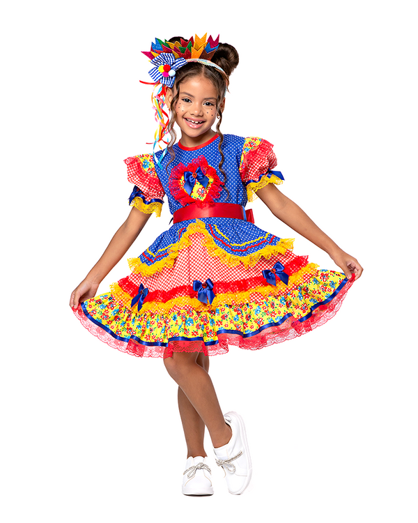 Vestido Junino Infantil Crepe