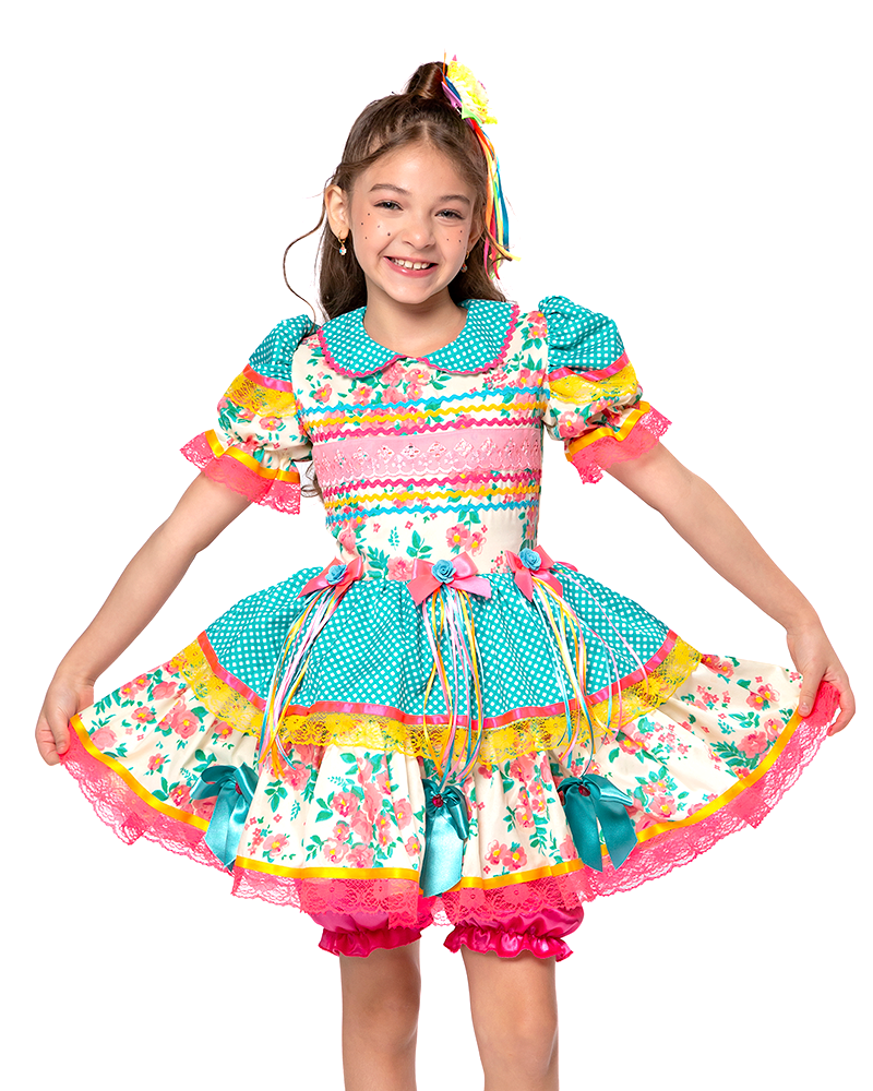 Vestido Junino Infantil Chicletinho