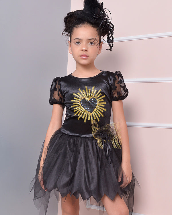 Fantasia Infantil Vestido de Viúva Negra Livia