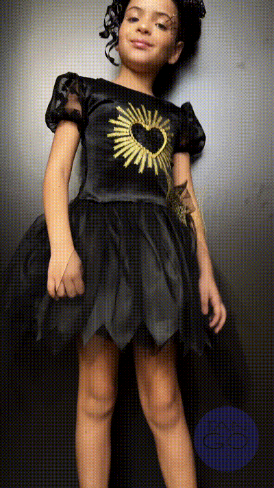 Fantasia Infantil Vestido de Viúva Negra Livia