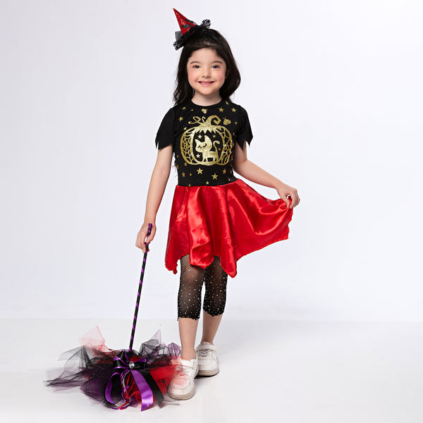 Fantasia Bruxinha Ally Halloween Infantil Festa + Brinde