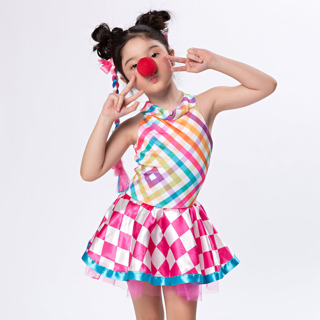 Fantasia Infantil Palhacinha  Cereja Chic Colorida com Brinde