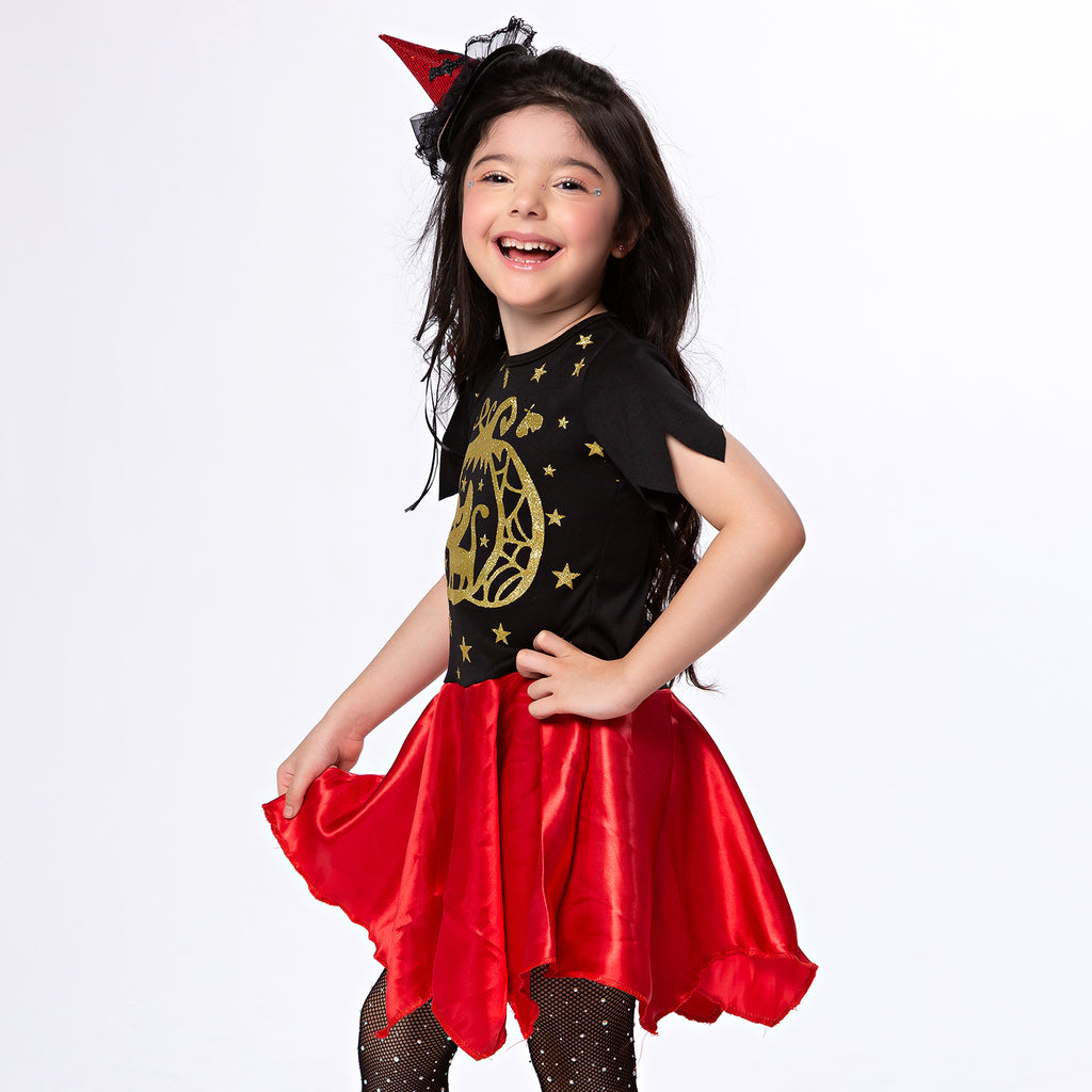 Fantasia Bruxinha Ally Halloween Infantil Festa + Brinde