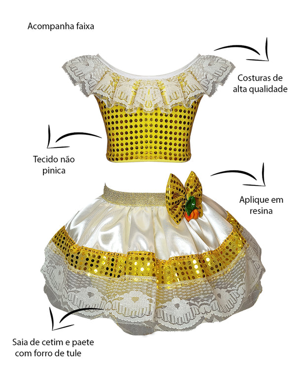 Fantasia Baiana Rose Infantil Menina