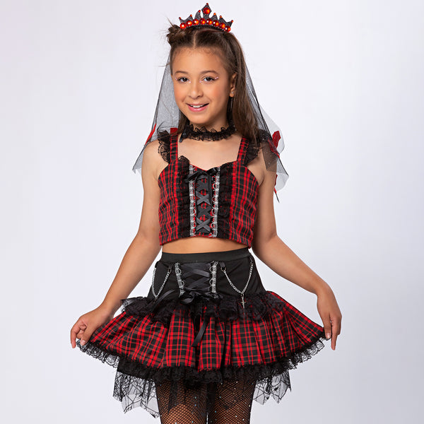Fantasia Bruxa Catry Gótica Luxo Anime Halloween + Brinde