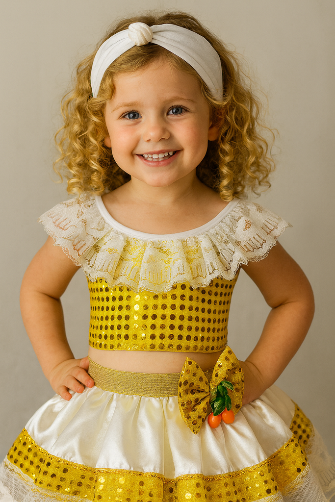 Fantasia Baiana Rose Infantil Menina
