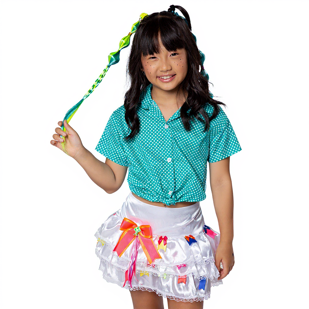 Camisa Junina Xadrez Manga Curta Amarrar