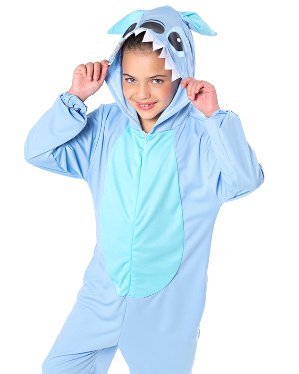 Fantasia Macacão Lilo Stitch Infantil Kigurumi - Azul