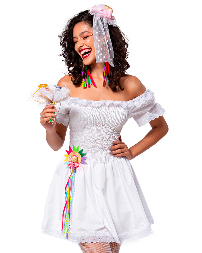 Vestido de Noiva Festa Junina Adulto