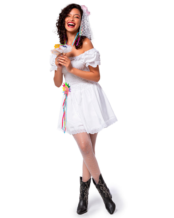 Vestido de Noiva Festa Junina Adulto